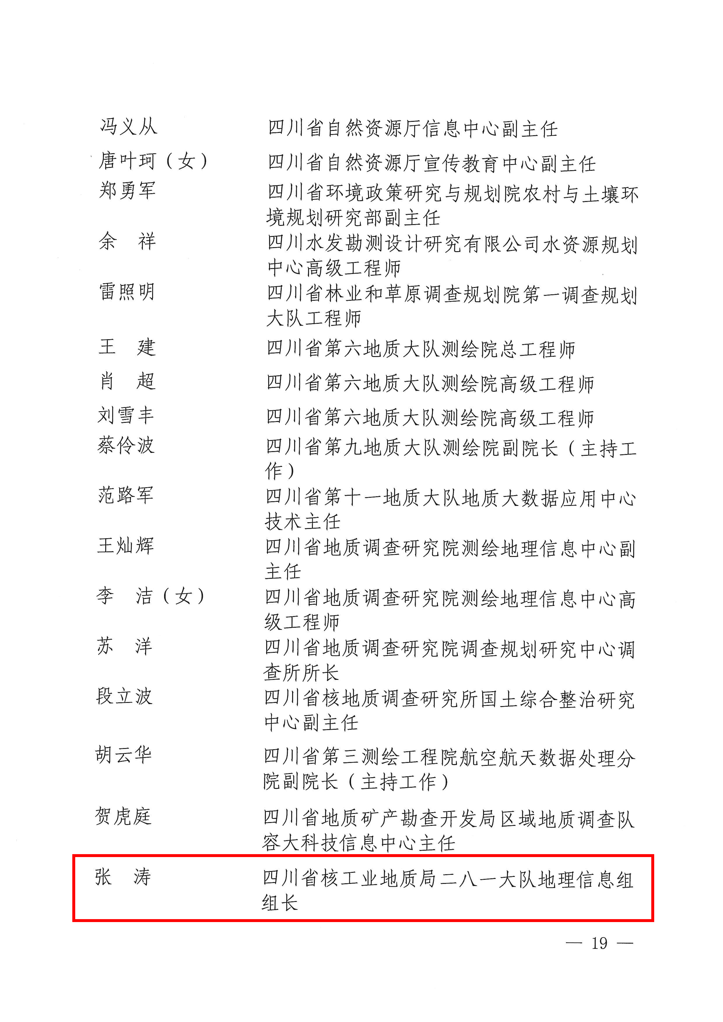 3.关于表彰四川省第三次全国国土调查工作先进集体和先进个人的决定(1)-19