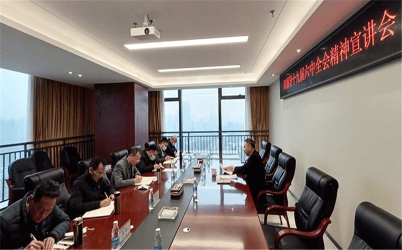 夏廷高到蜀鑫房产公司宣讲党的十九届六中全会精神会